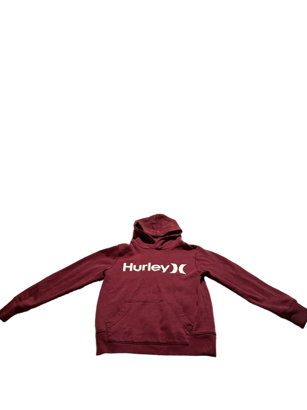 Hurley Boys Maroon Logo Hoodie Size 7/8